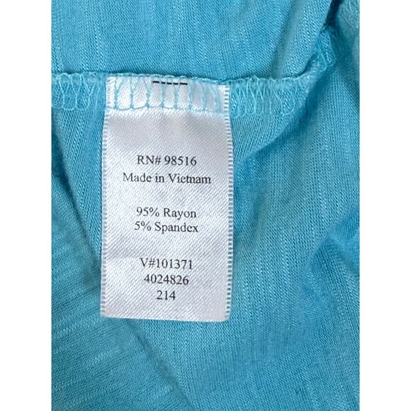 GRAYSON Short Sleeved Cardigan/Tee. Blue/Aqua. Size: M - Picture 4 of 5